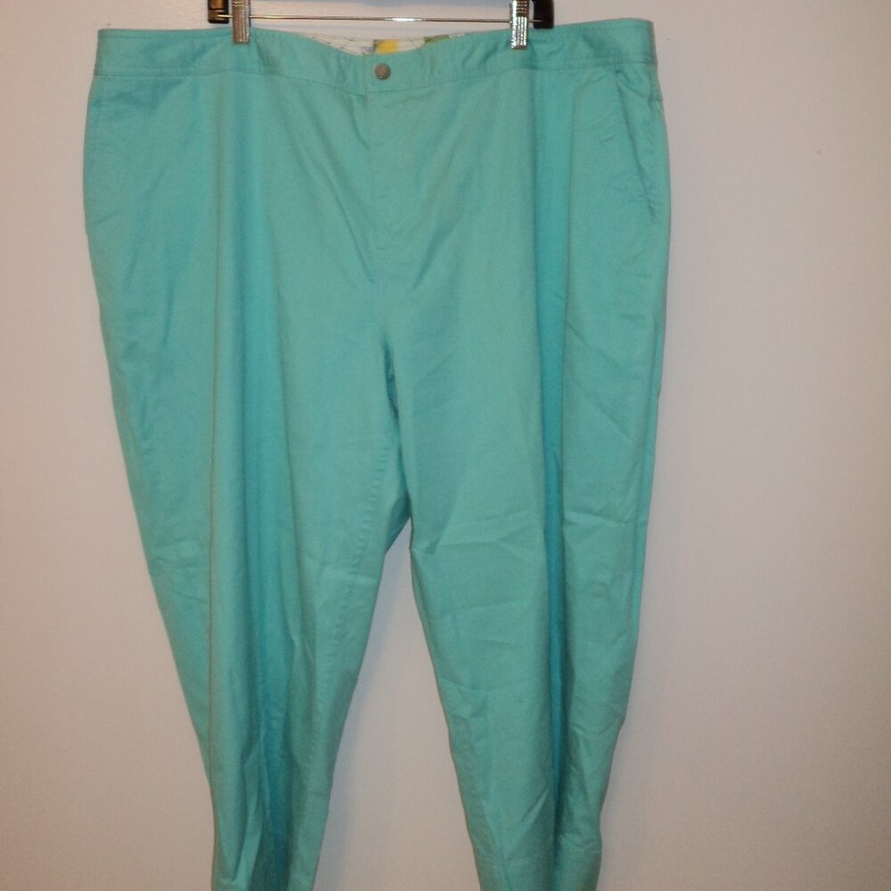 Liz Claiborne Woman Plus 24W Aqua Capri Pants Pockets